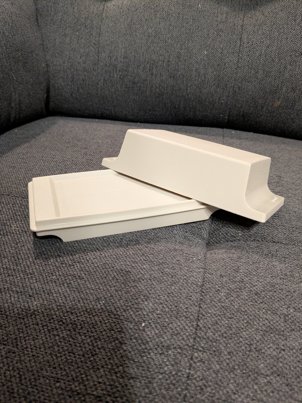 Vintage Retro Tupperware Plastic Butter Dish with Lid Off White